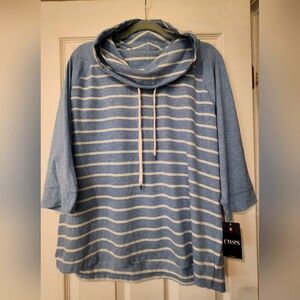 Chaps NWT hooded cowl neck top